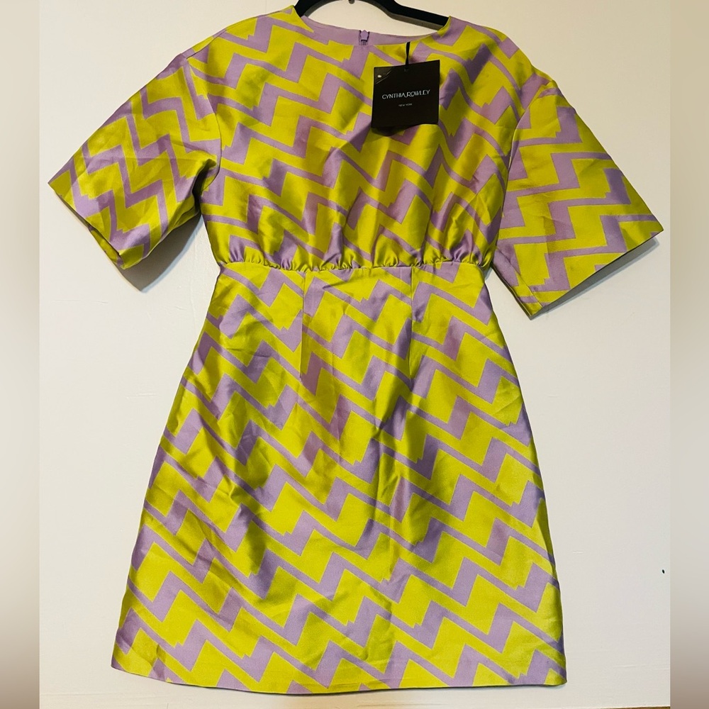 Cynthia Rowley Vibrant Yellow and Lavender Mini Dress